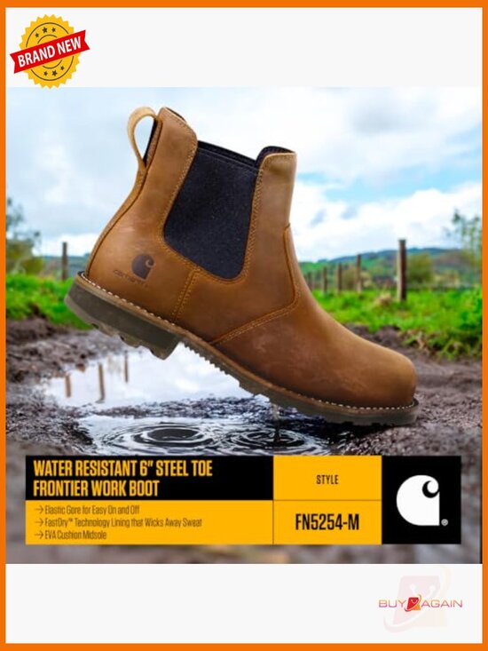 Water Resistant Steel Toe Chelsea Boots Slip-on Leather main image 2